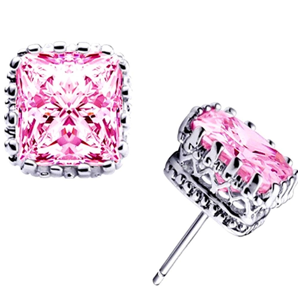 Princess Cut Stud Earrings